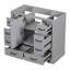 Base de meuble-lavabo moderne gris, 6 tiroirs, tablette réglable, bois massif-291146477