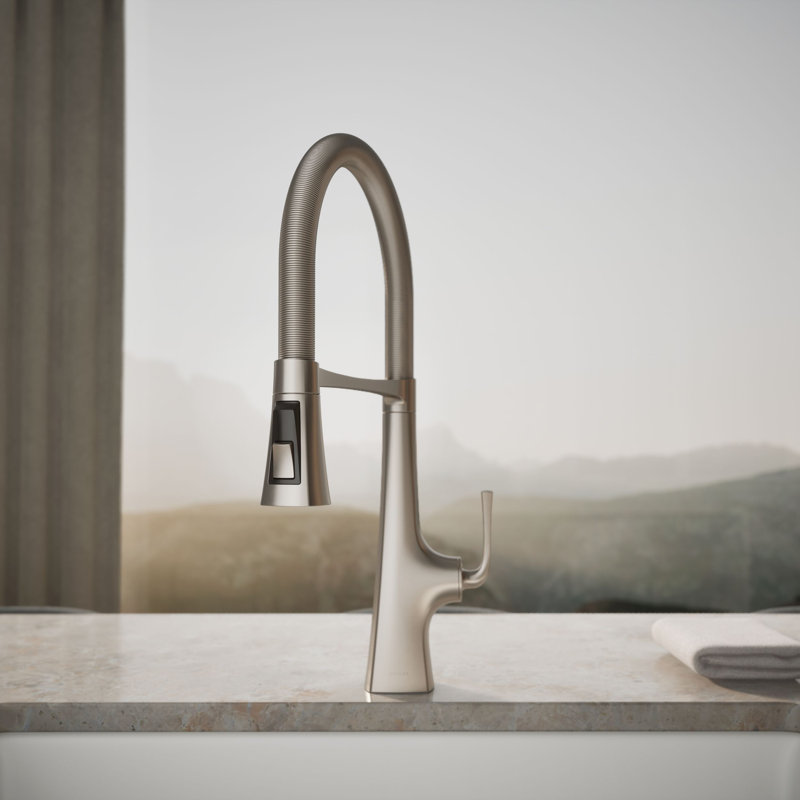 Graze Single Handle Kitchen Faucet with 21-9/16" Spout, Vibrant Stainless