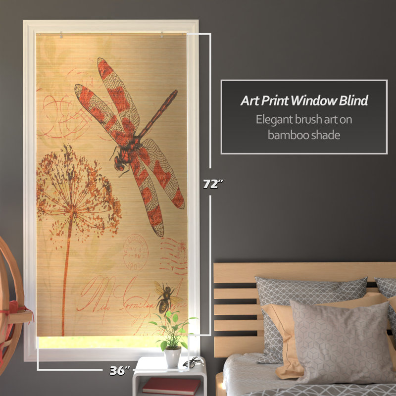 Semi Sheer Bamboo Roman Shade, 36"W x 72"L