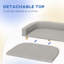 Canapé pour animal de compagnie avec coussin lavable pour grands chiens, chats, gris-1055391823