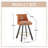 Set Of 2,Back Pull Point Design, Velvet Material, 360 Degree Rotation, Back Pull Loop Detachable Design, Rivet Decoration, Square Foot Wooden Bar Chair-327461995