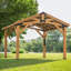 Abri de jardin extérieur en bois de cèdre 14 pi x 12 pi avec toit en acier galvanisé à toit rigide et PowerPort Backyard Discovery Norwood