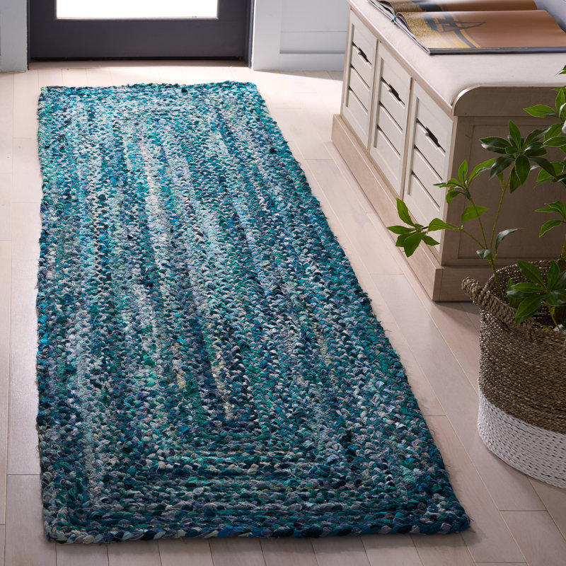 Tapis d'intérieur en coton tressé à la main, Tapis de couloir 2 pi 3 po x 8 pi