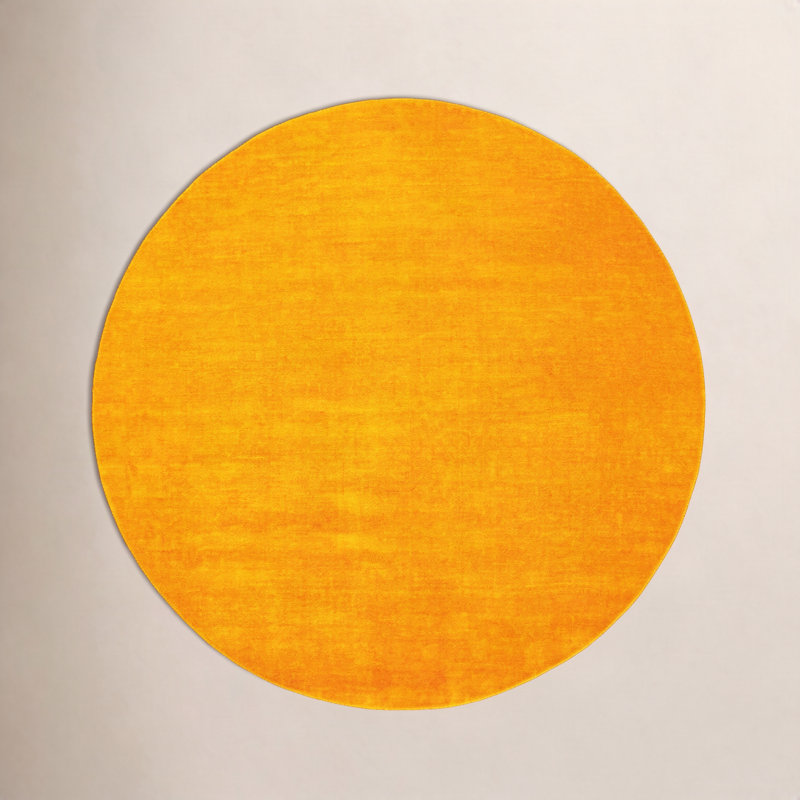 Clio Hand-Woven Beige Wool Rug, Round 8'