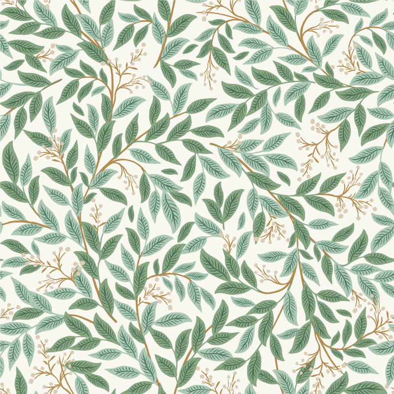 Papier peint Willowberry, Émeraude