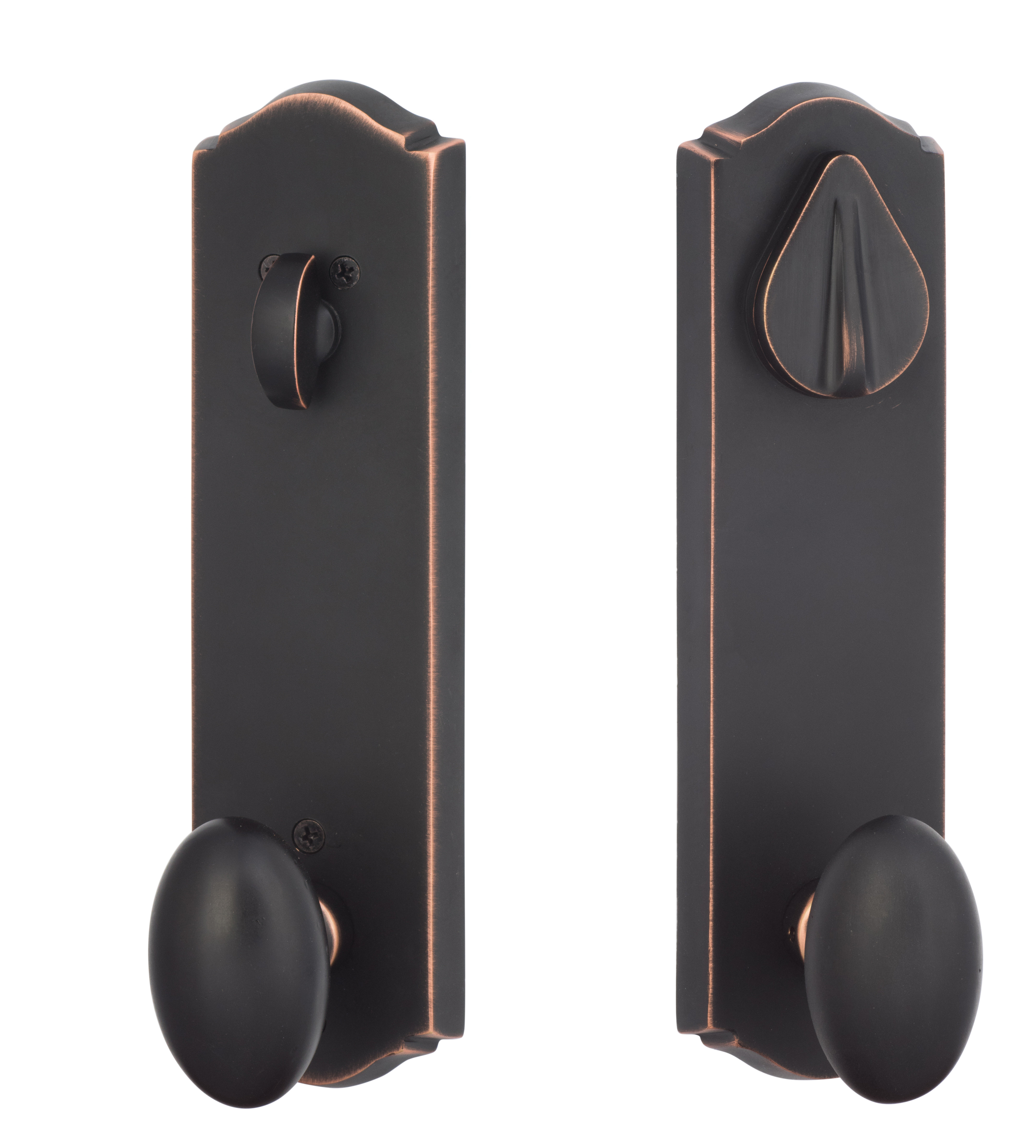 Sure-Loc Hardware      Wasatch Vintage Bronze Single-Cylinder Keyed Entrance Leverset with Deadbolt and Sandstone Lever, Left-Handed