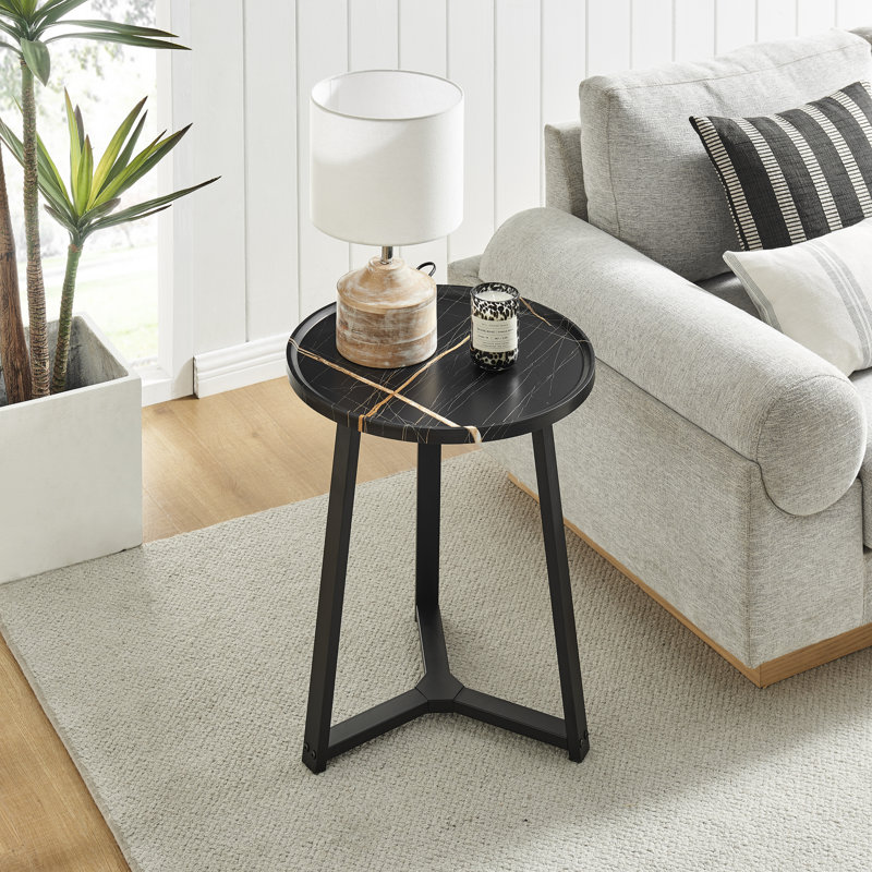 Jissie 3 Legs End Table, Black