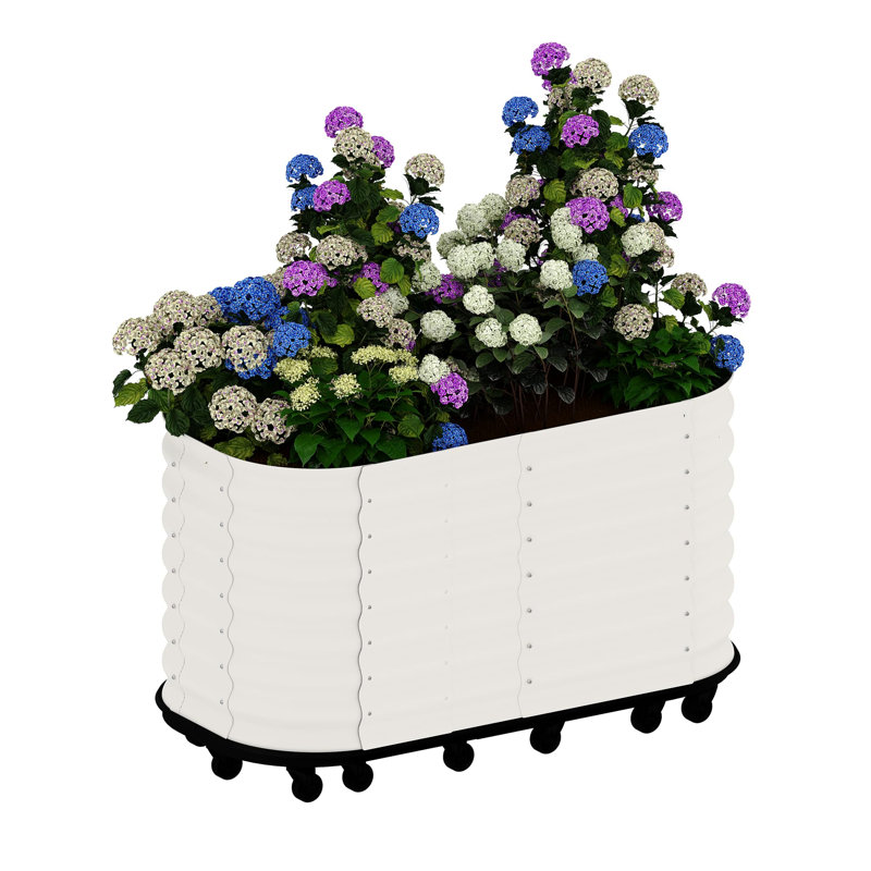 Raised Garden Bed, 70cm H x 60cm W x 150cm D, Cream