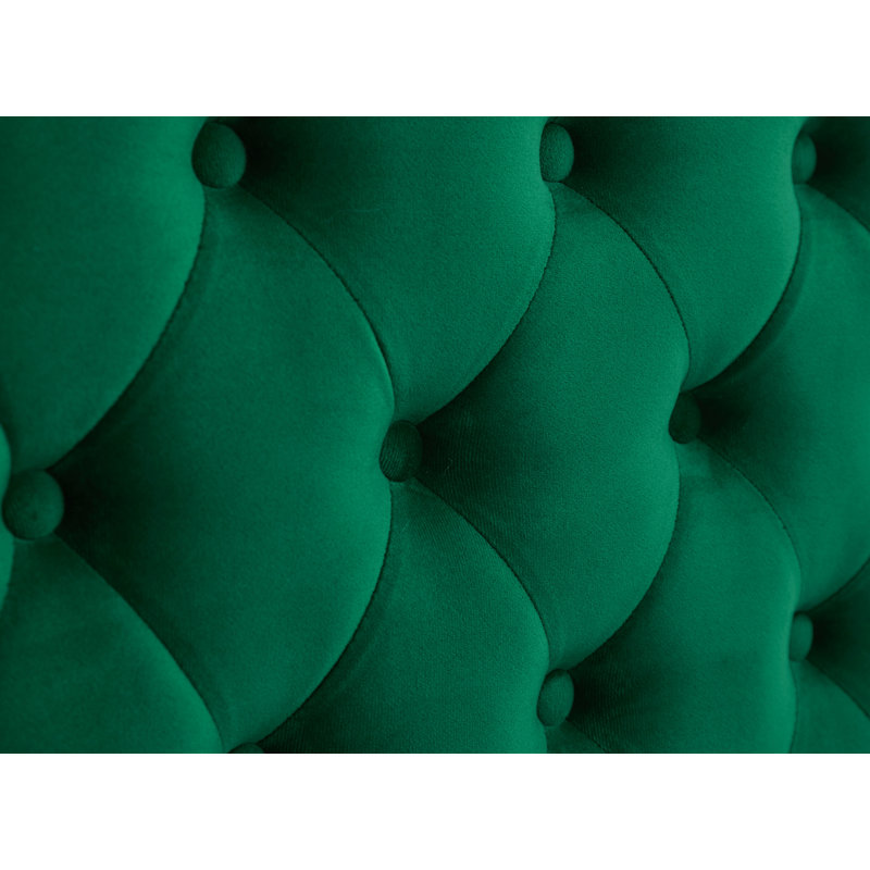Vanida Charterhouse 86.4" Velvet Tuxedo Arm Sofa, Green Velvet