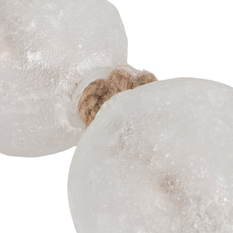 Modern Glass Beads with Woven Jute Cord - Handcrafted Single Decorative Accent with Contemporary Style and Natural Texture for Versatile Display in Any Room or Shelf Decor