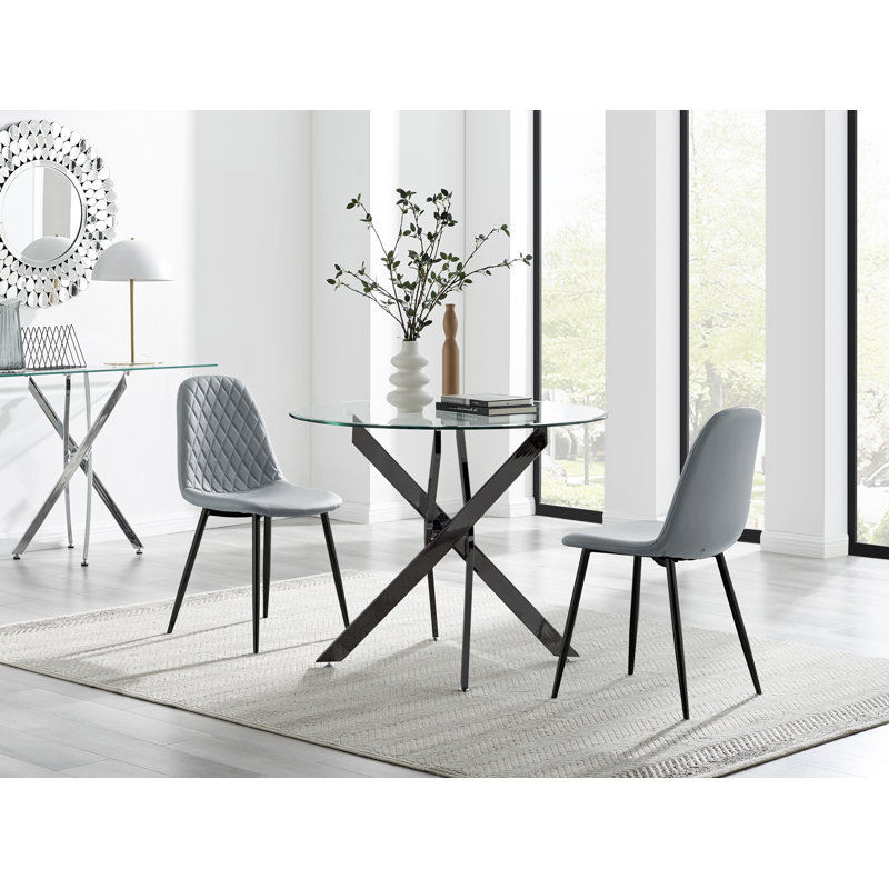 Bernell 2 - Person Dining Set, Grey/Black