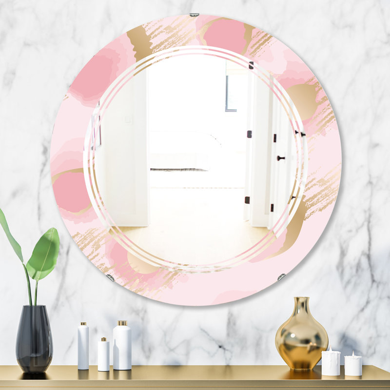 Miroir mural sans cadre abstrait moderne et contemporain, 23,6 po x 23,6 po