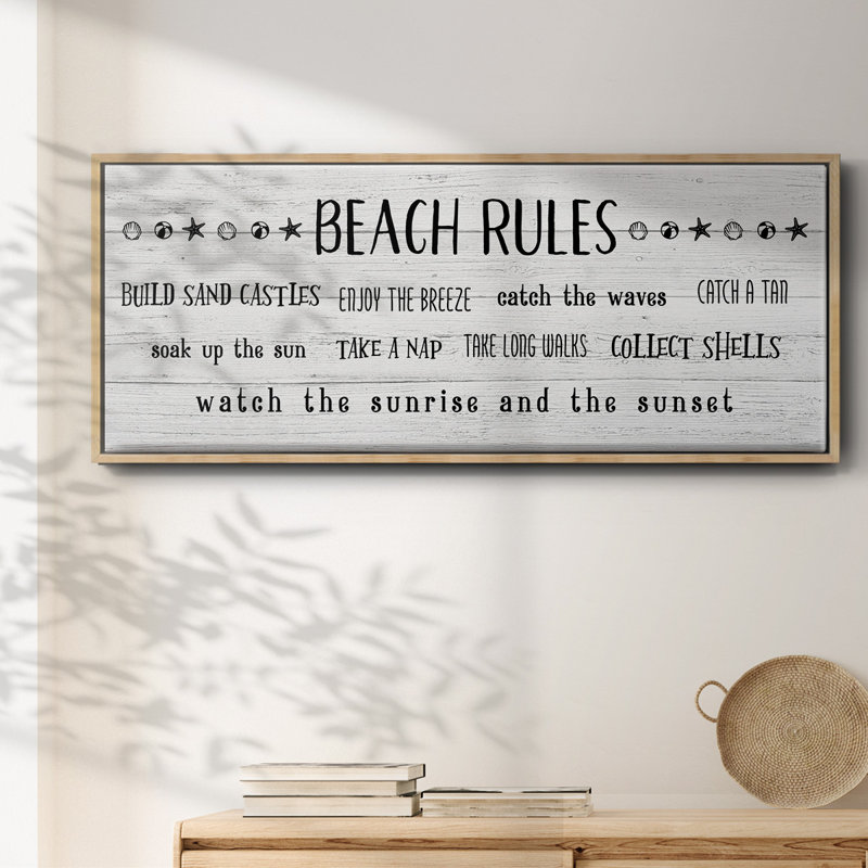 Rules of the Beach - Toile encadrée, H 8 po x l 20 po