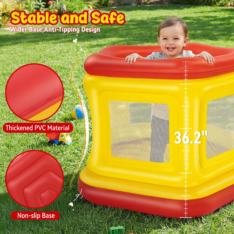 Indoor Outdoor 3-in-1 Inflatable Bounce House for Toddlers 1-3