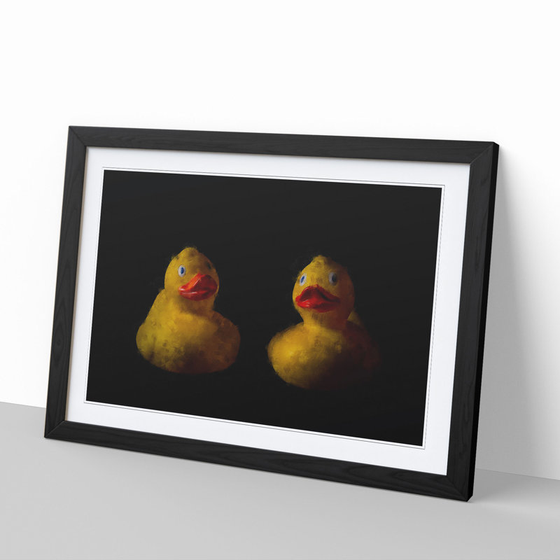 Yellow Rubber Ducks - Picture Frame Graphic Art, 27cm H x 36cm W x 2cm D, Black Framed