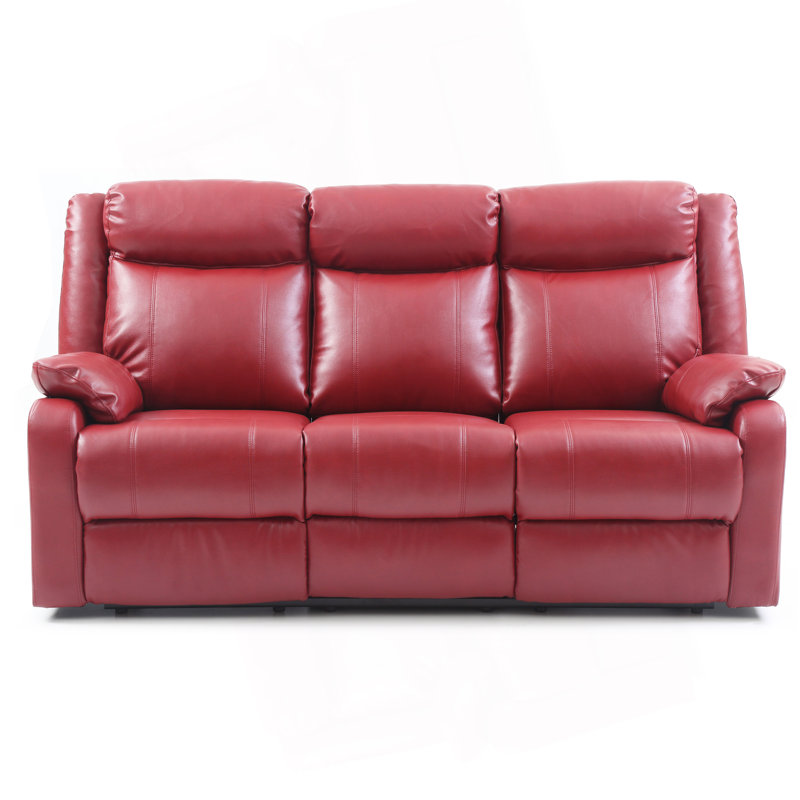 Élégant canapé inclinable contemporain rouge, Rouge
