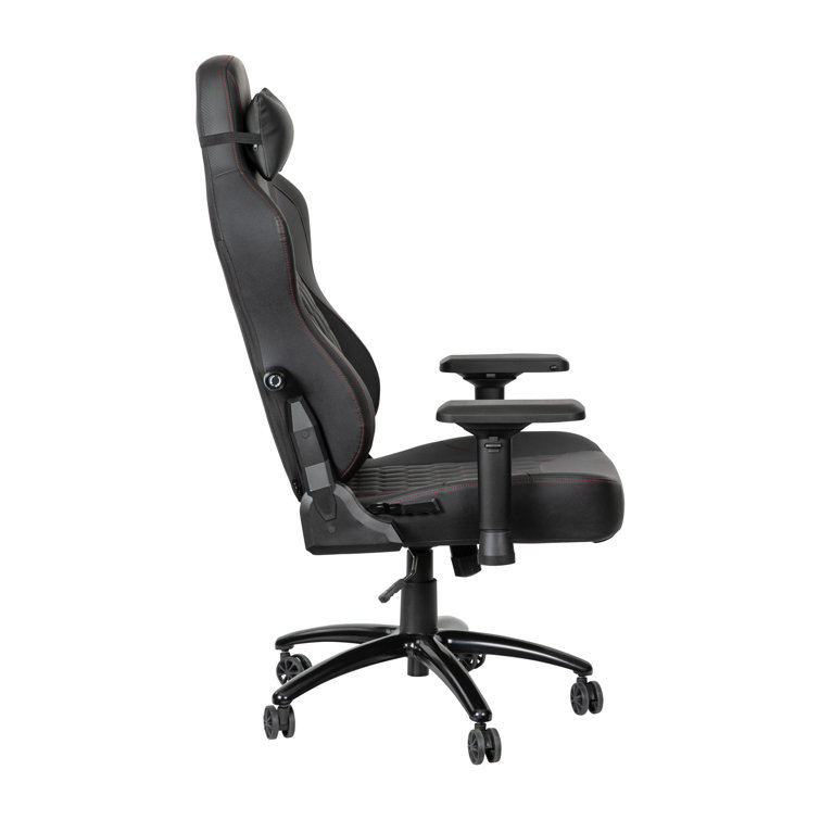 Ergonomic Gaming Chair with 4D Armrests, Headrest, & Lumbar Support Inbox Zero Upholstery Color: Black