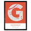 Gateshead City Map Gateshead Orange 1 Piece Single Picture Frame Wall Art