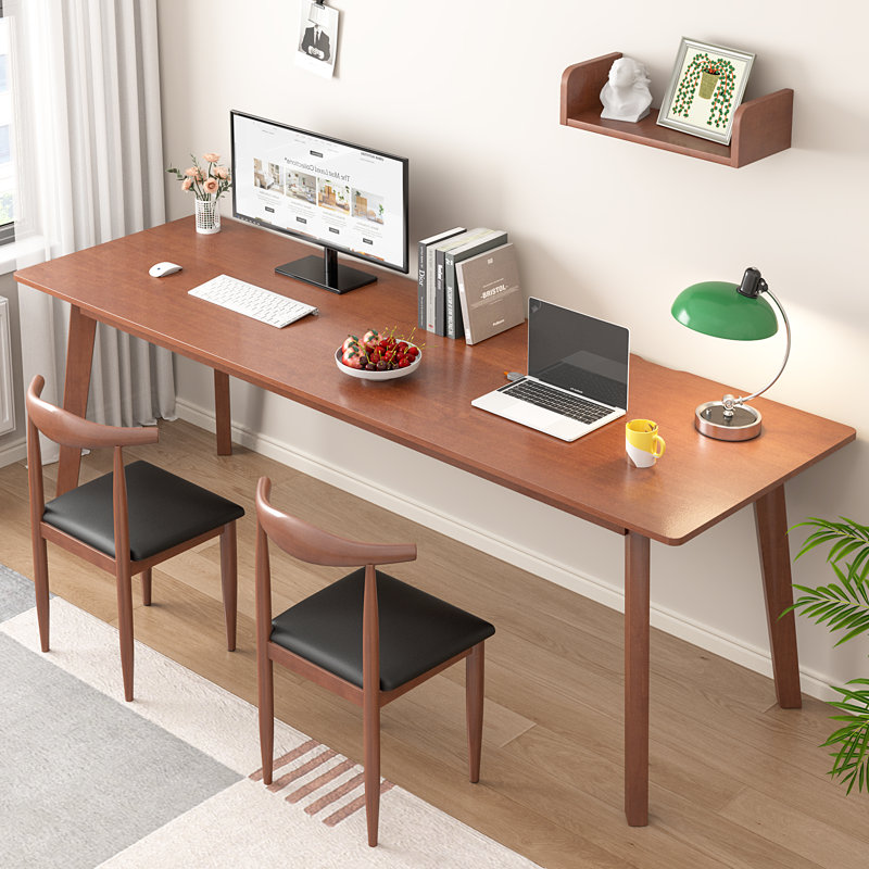 100% bureau en bois massif 71 po Mid Century Modern, H 29,5 po x l 71 po x P 21,7 po