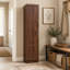 Grande armoire de rangement pour salle de bain avec 6 tablettes et 6 tablettes latérales, rangement autoportant avec portes et 2 tablettes réglables-17524133