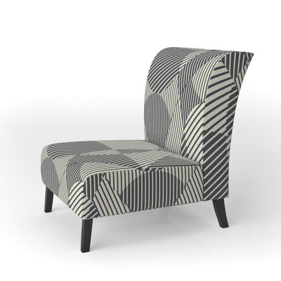 Fauteuil de chambre rembourré à motifs gris et crème