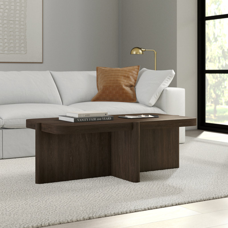 Laguna 45" Wide Rectangular Coffee Table in Brown Oak, Brown