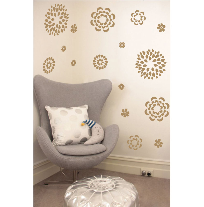 Adhésif décoratif motif floral, H 19 po x l 24 po x P 0,01 po, Brun pâle