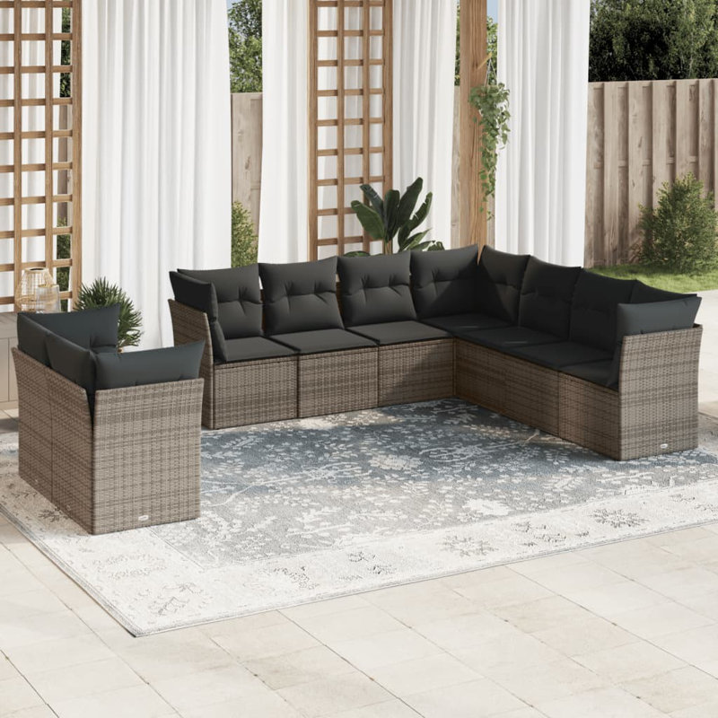 Ensemble de canapé de jardin Vidaxl , Gris, Gris