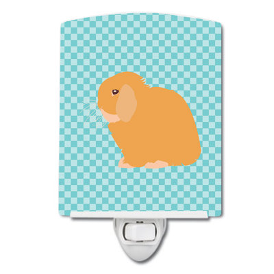 Holland Lop Rabbit Check Ceramic Night Light