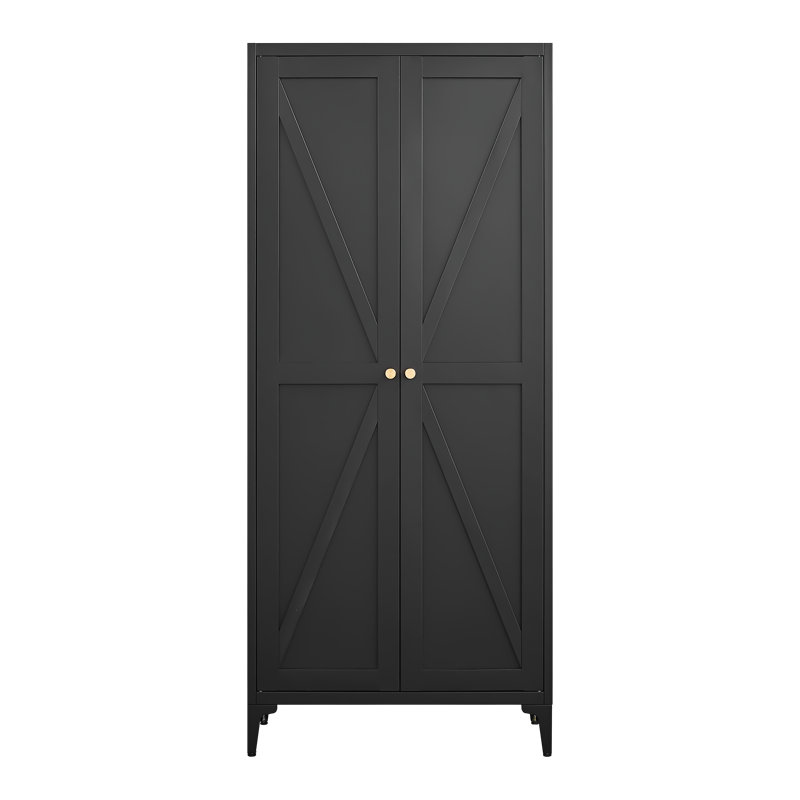[Métal réglable] Armoire de rangement en métal à 2 portes avec tablettes réglables et armoire en acier pour la cuisine, le salon, la salle à manger et le bureau