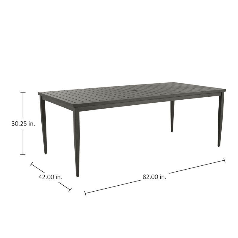 Brookings Wrought Aluminum Dining Table, Slate Gray