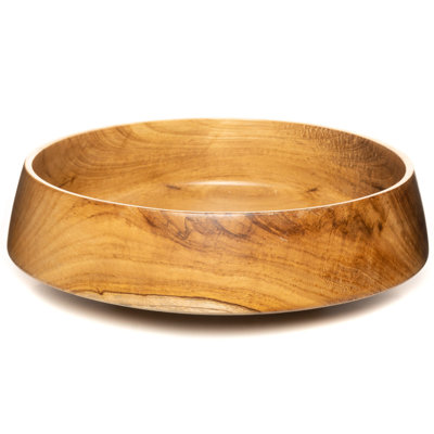 Flat Wide Hachi Serving Teak Wood Bowl