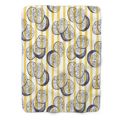 Citrus Zest - couverture sherpa de qualité supérieure 1 pièce