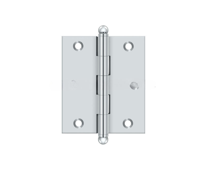 Charnière 3 po x 2 1/2 po Deltana CH3025U26 avec embouts sphériques en chrome poli, Chrome poli