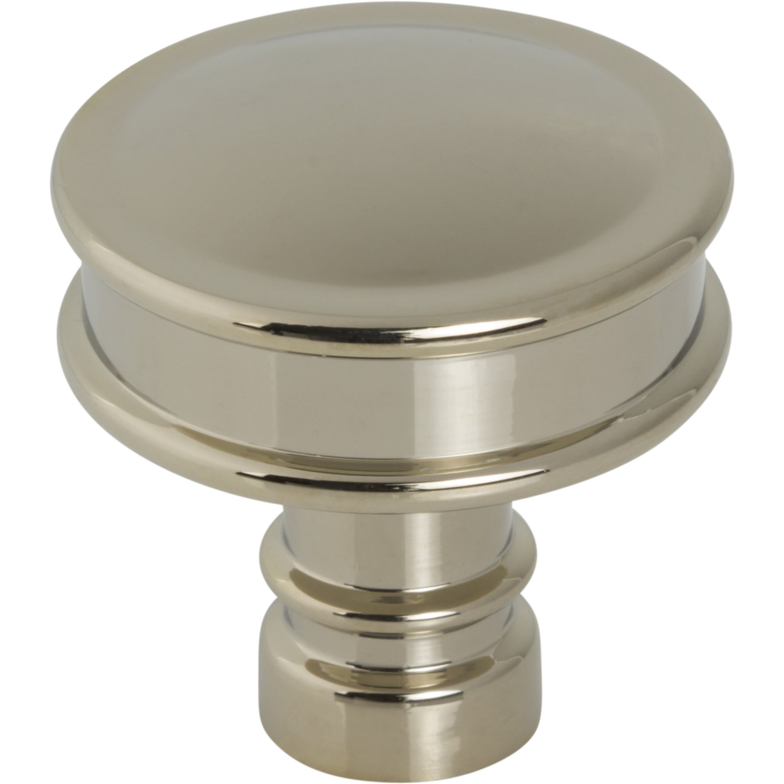 Cranford Round Cabinet Knob, Polished Nickel