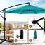 Parasol de patio extérieur 10 pi avec base, manivelle, réglage de l'inclinaison et cadre en acier thermolaqué-133354178