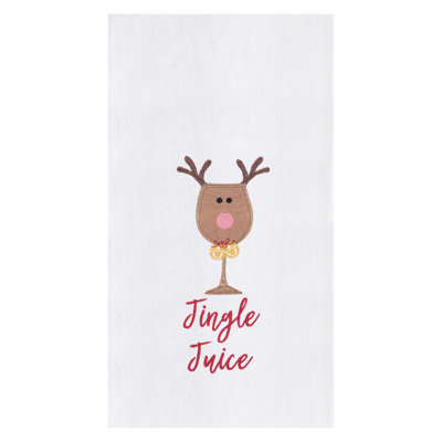 Torchon 100% coton brodé Jingle Juice