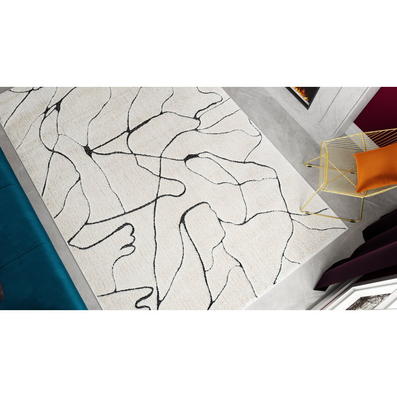 Tapis contemporain en marbre Cadence, Rectangle 2 pi x 4 pi
