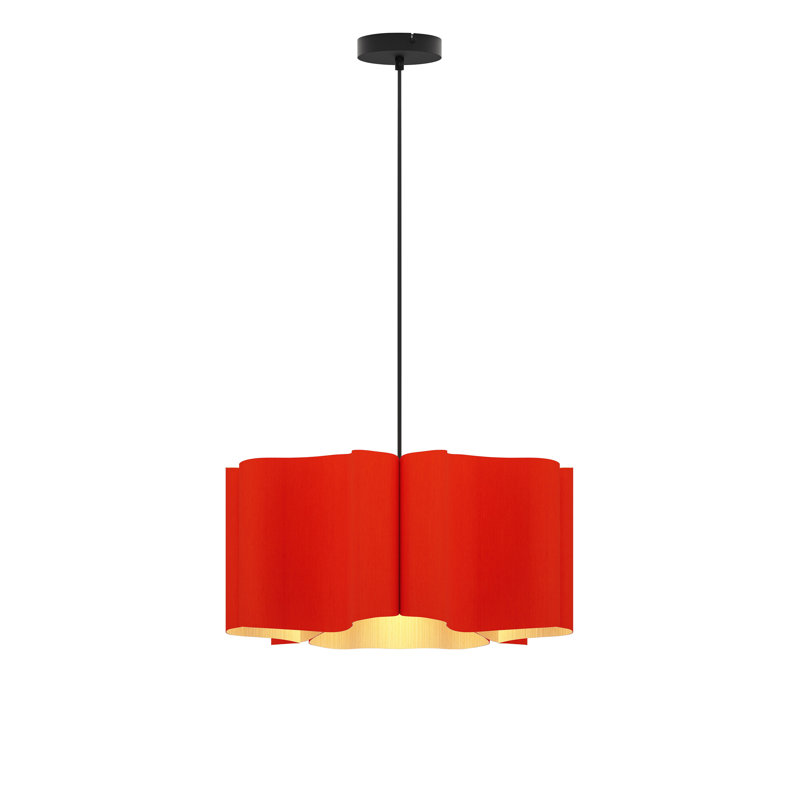 Luminaire suspendu simple 1 lumière Paulina, Rouge