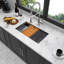 Évier de cuisine noir Gunmetal - station de travail à simple cuve encastrable 28 po x 18 po x 10 po