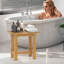 Tabouret de douche imperméable en teck de 20 po pour pieds de rasage intérieur et extérieur