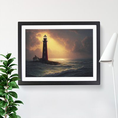 Entrancing Lighthouse Seascape 1 Piece Single Picture Frame Wall Art