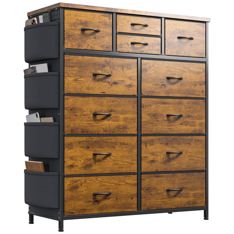98 cm W Chest of 12 Drawers, Brown