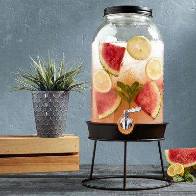 Classic Drinkware Mason Craft & More 11L  Glass Drink Dispenser with Stand