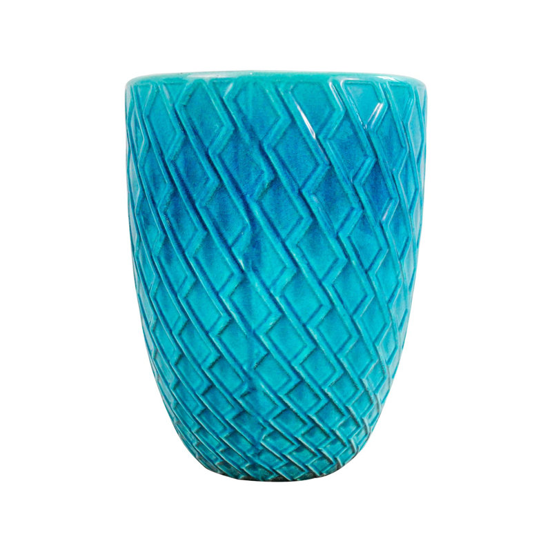 High-quality ceramic flower pots, Cyan