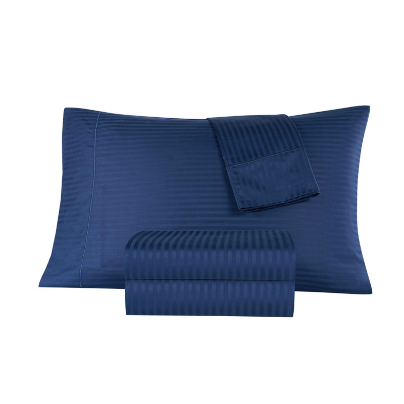 Ensemble de draps 100% coton égyptien Bibb Home, Bleu marine