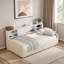 Lit de jour rembourré avec tablettes de rangement et 2 tiroirs-1711150455