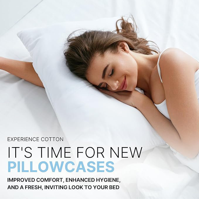 Standard Size Beige Cotton Polyester Pillowcase Set