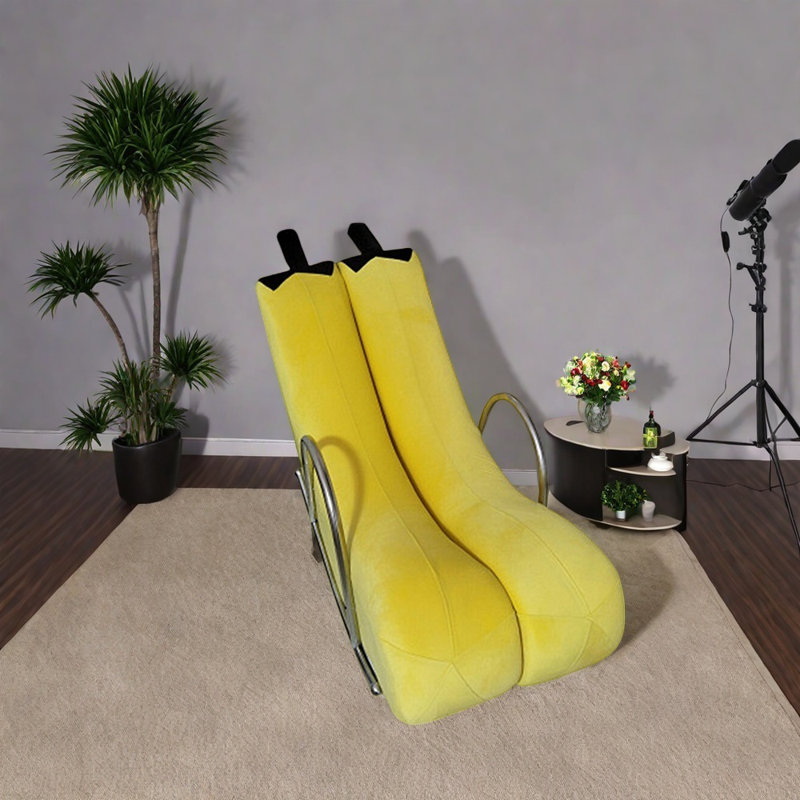 Chaise berçante de haute qualité en forme de banane, Bleu