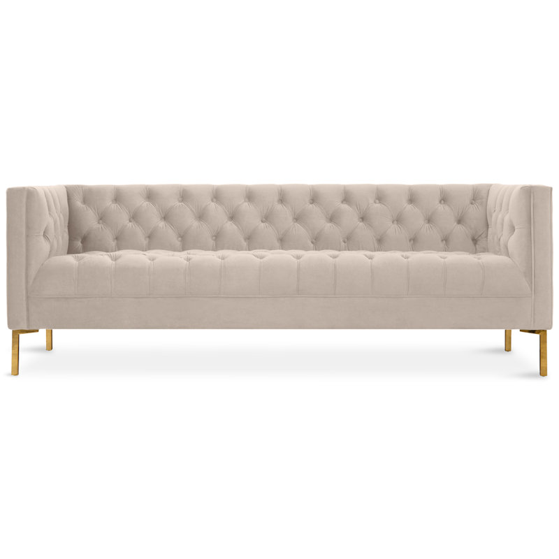 Dunkelberger 82.5'' Velvet Sofa, Light Gray